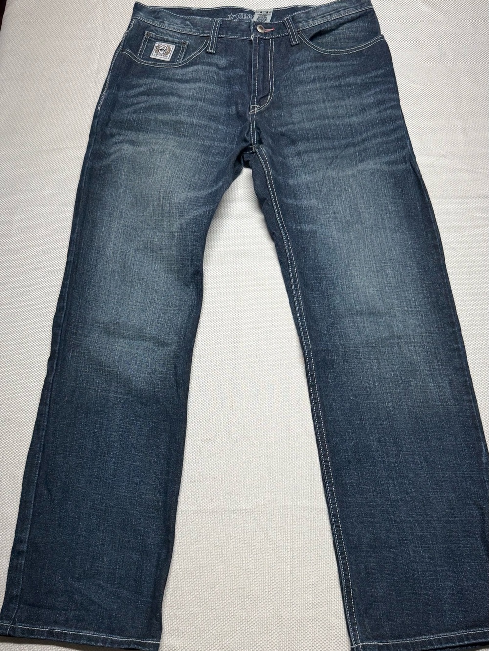 Cinch Men's Bootcut Jeans in Dark Blue Wash